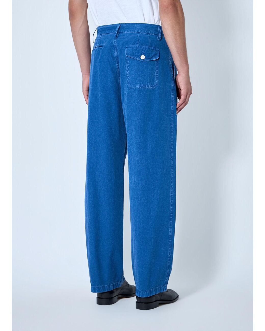 Marni Blue Pleated Wide-Leg Trousers for men
