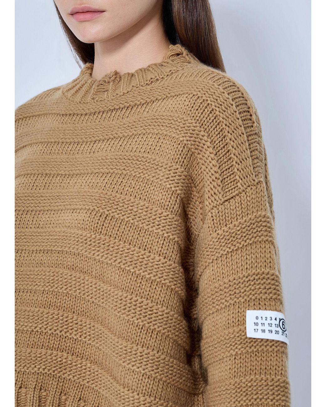 MM6 by Maison Margiela Blue Ribbed Knit Sweater