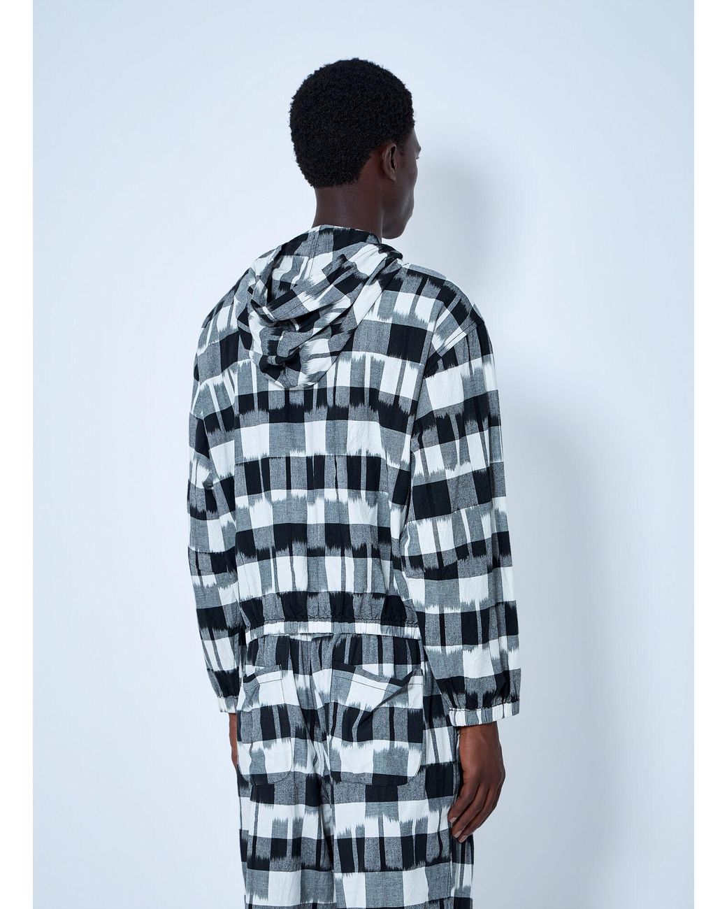 Nomarythm Textile Blue Ikat Check Easy Pants for men