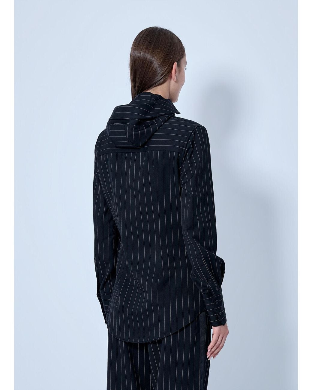 Jean Paul Gaultier Blue Hooded Striped Shirt