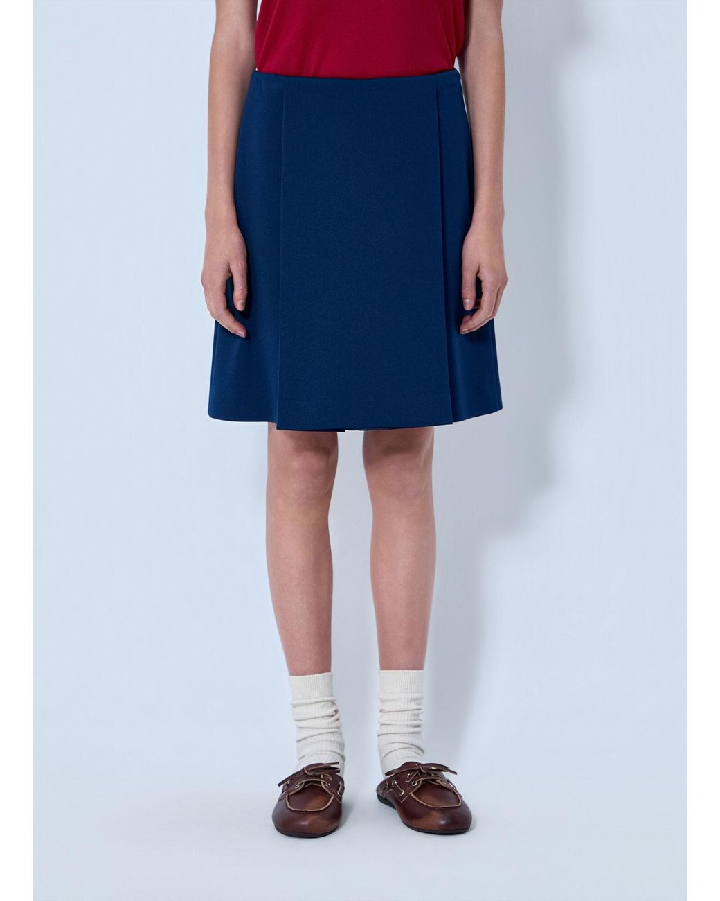 Miu Miu Blue Technical Jersey Mini Skirt