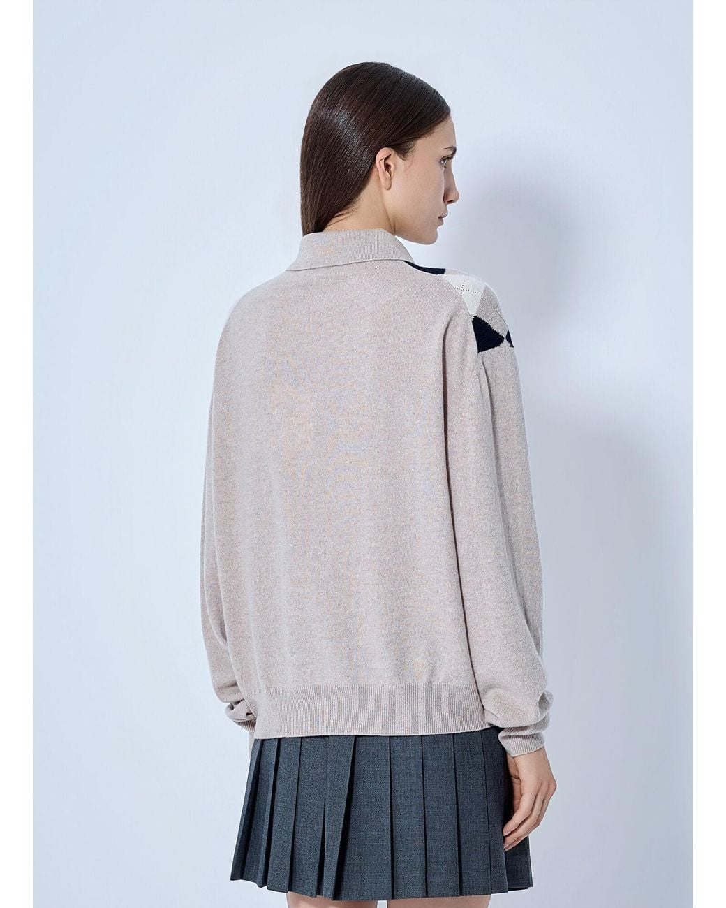 Miu Miu Gray Cashmere Polo Sweater