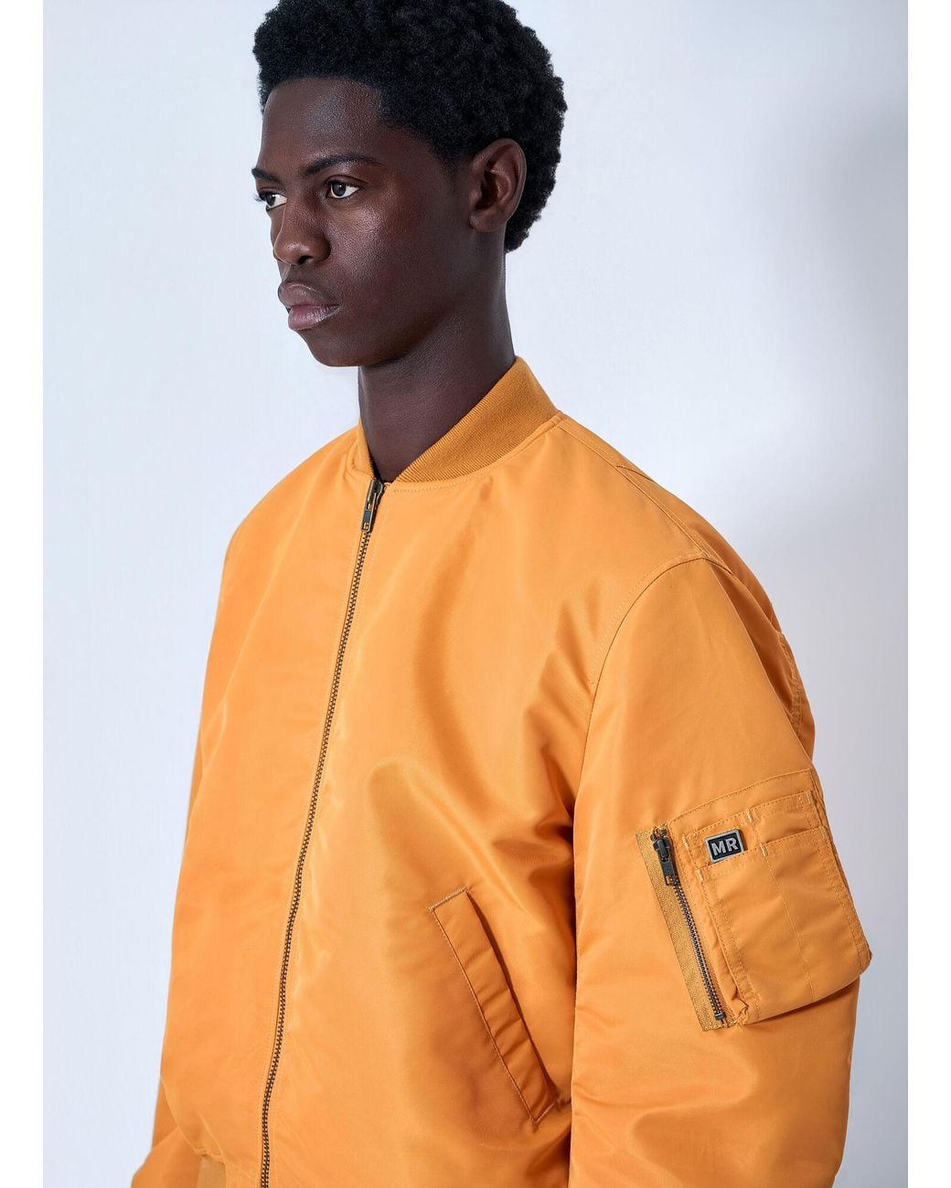 Martine Rose Orange Bomber Jacket With Ribbed Trims for men