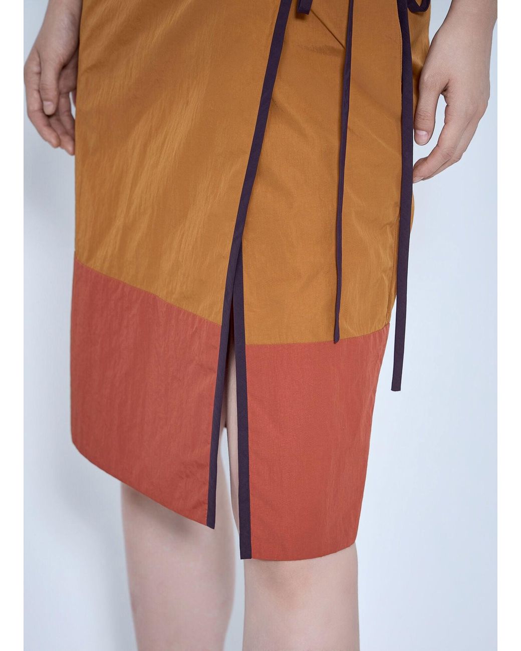 Saint Laurent Orange Wrap-Tie Skirt