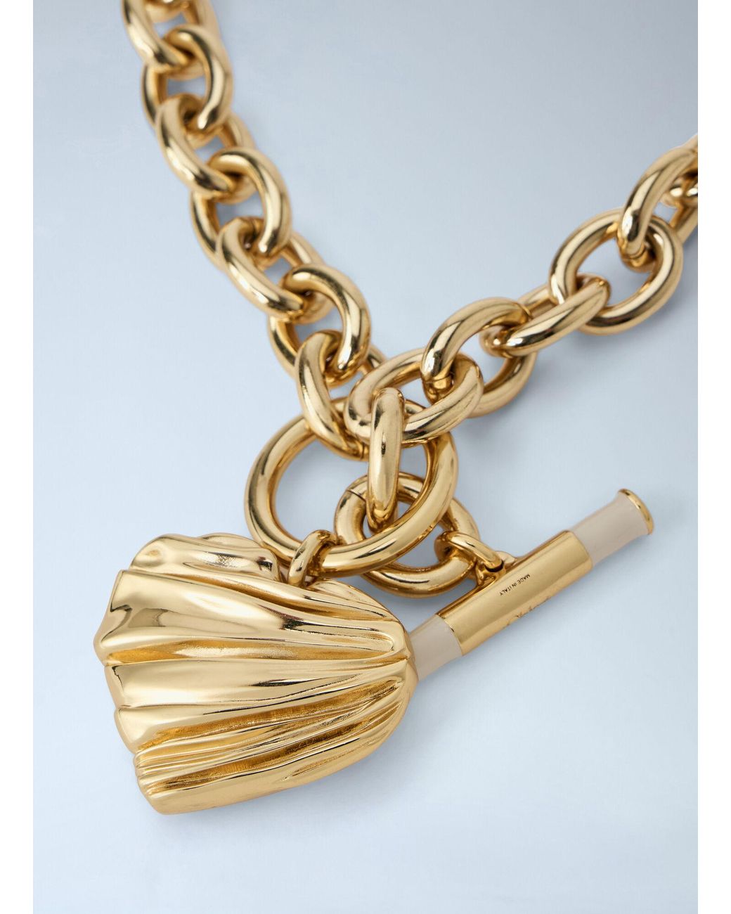Chloé Blue Chloé Pleated Heart Necklace