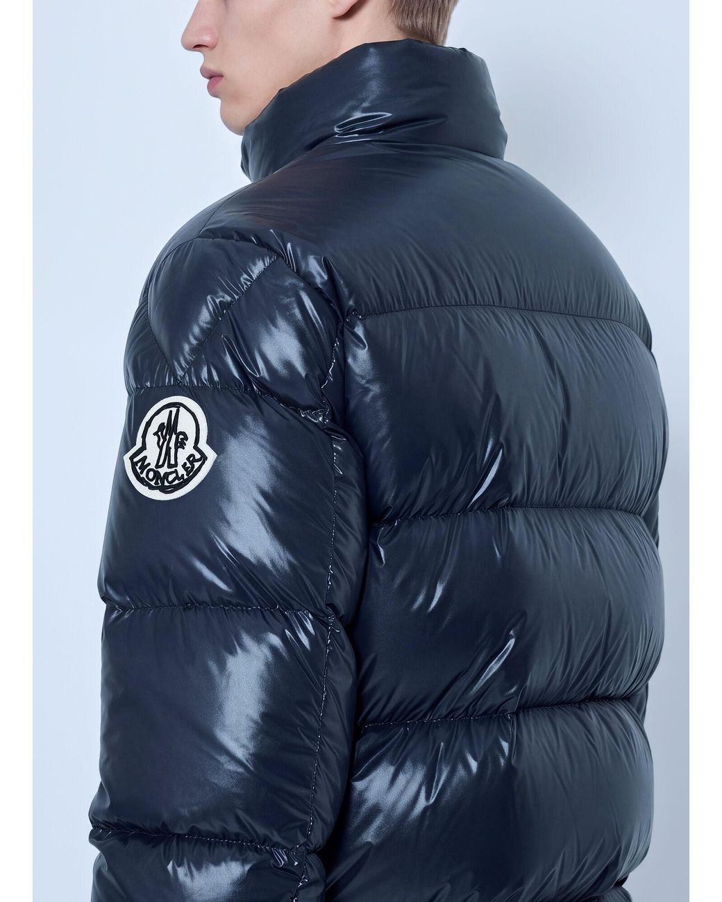 Moncler Blue Bendola Laqué Short Down Jacket for men
