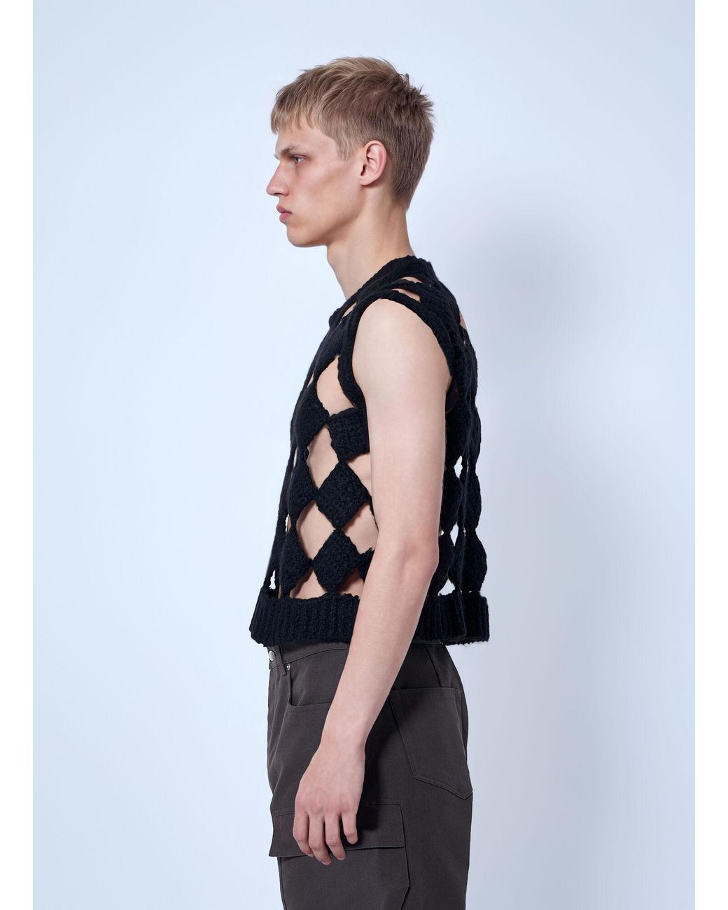 Rick Owens Blue Sarutanya Tank Top for men
