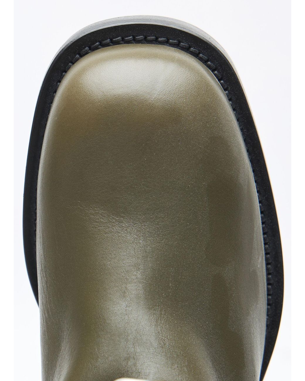 Burberry Green Leather Saddle High Boots
