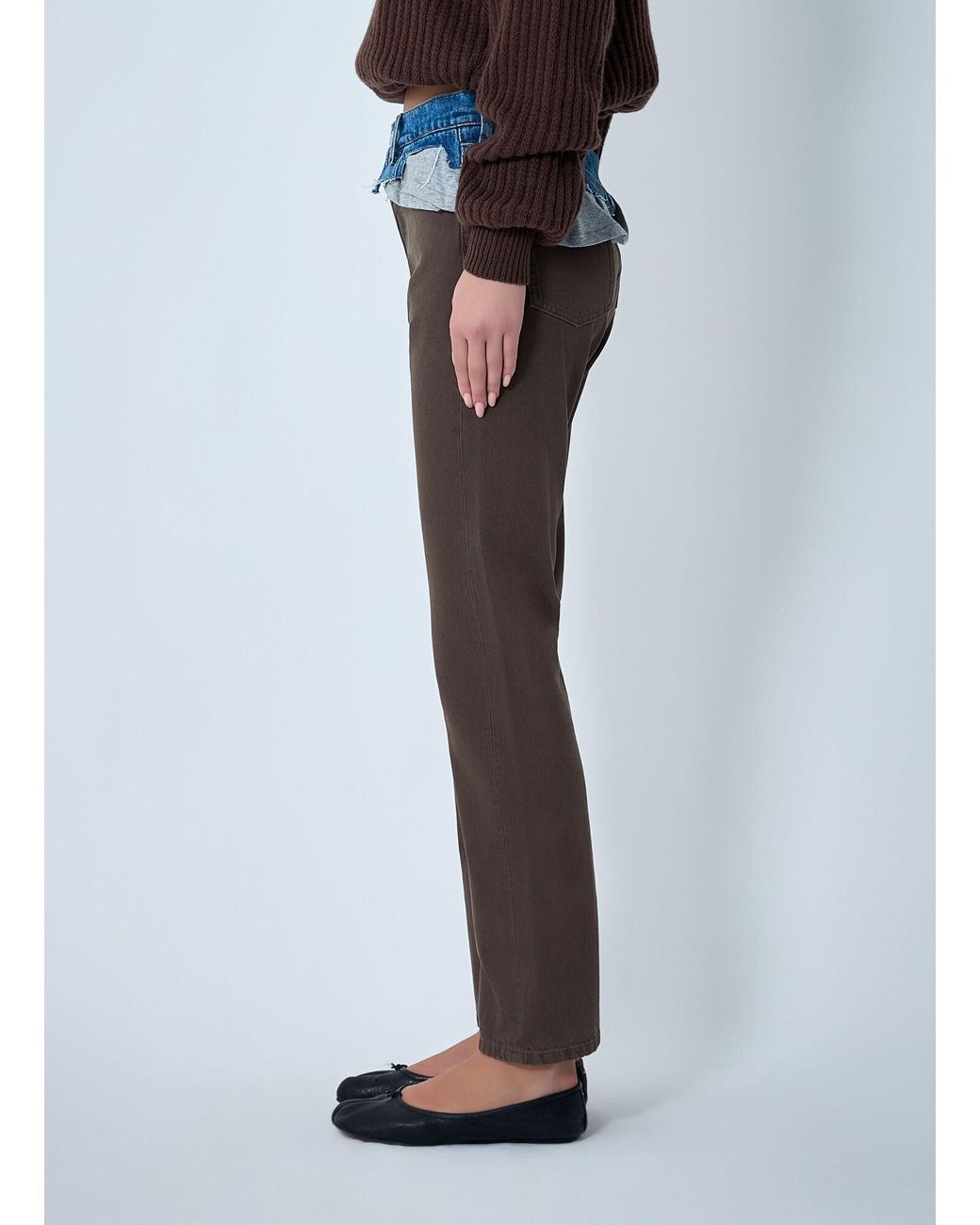 August Barron Black Contrast Waistband Jeans