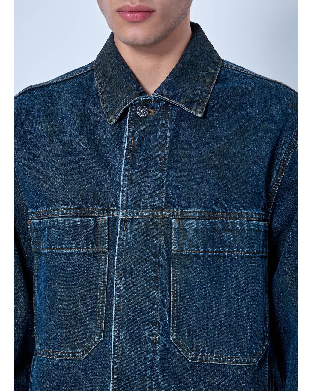 Stone Island Blue Denim Jacket for men