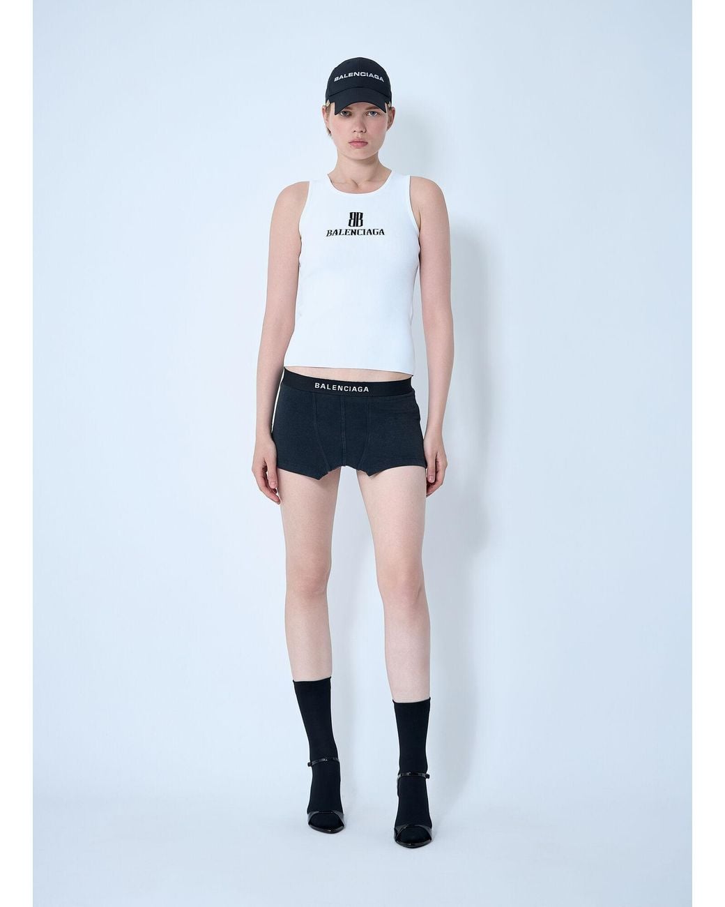 Balenciaga Blue Cut-Off Brief Mini Skirt