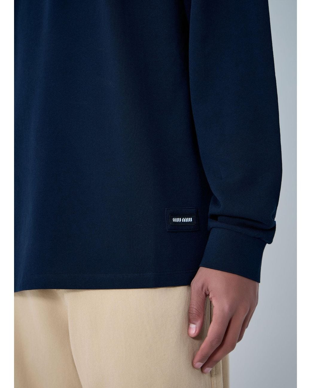 Miu Miu Blue Half-Zip Polo Shirt for men