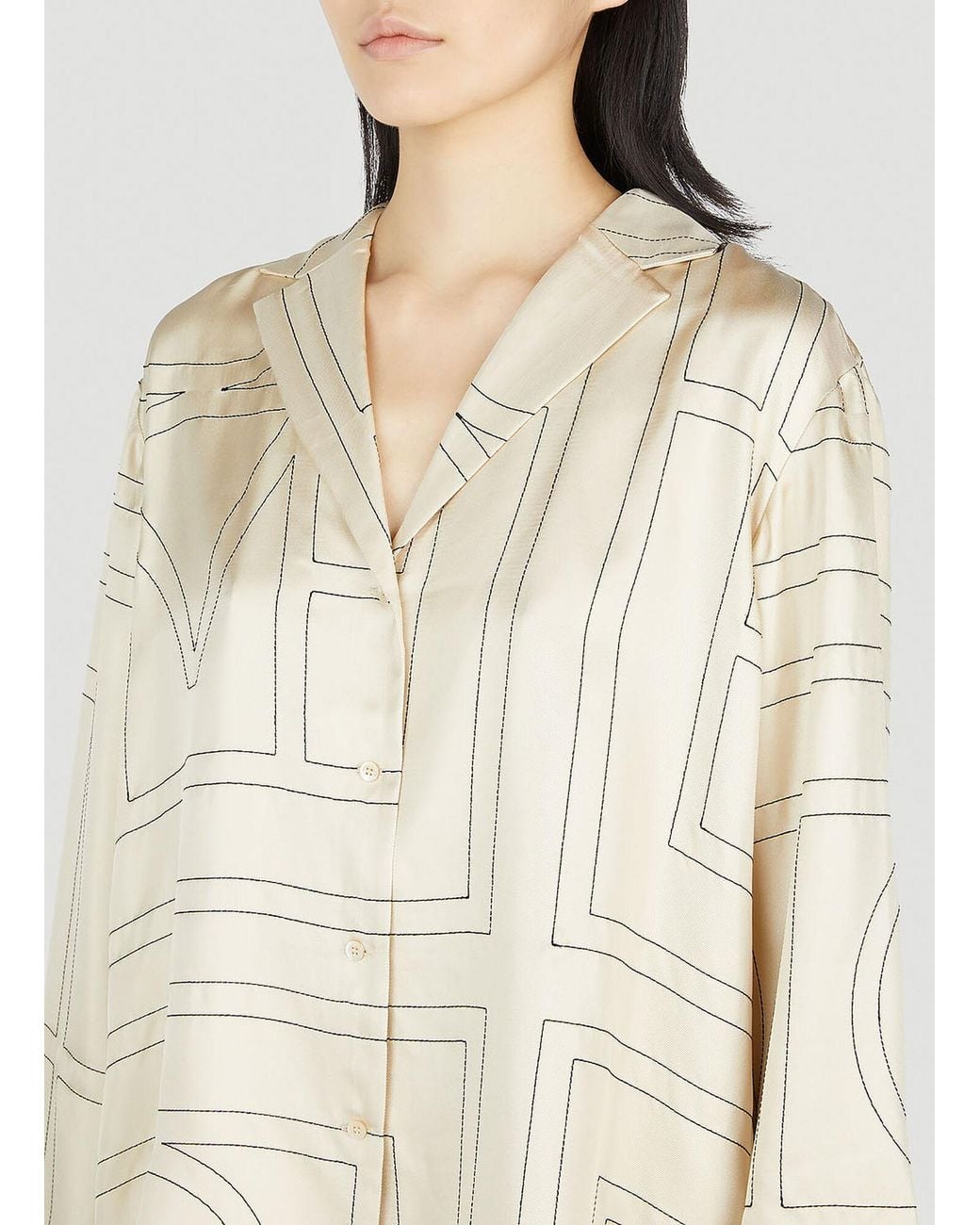 Totême Natural Monogram Pyjama Shirt
