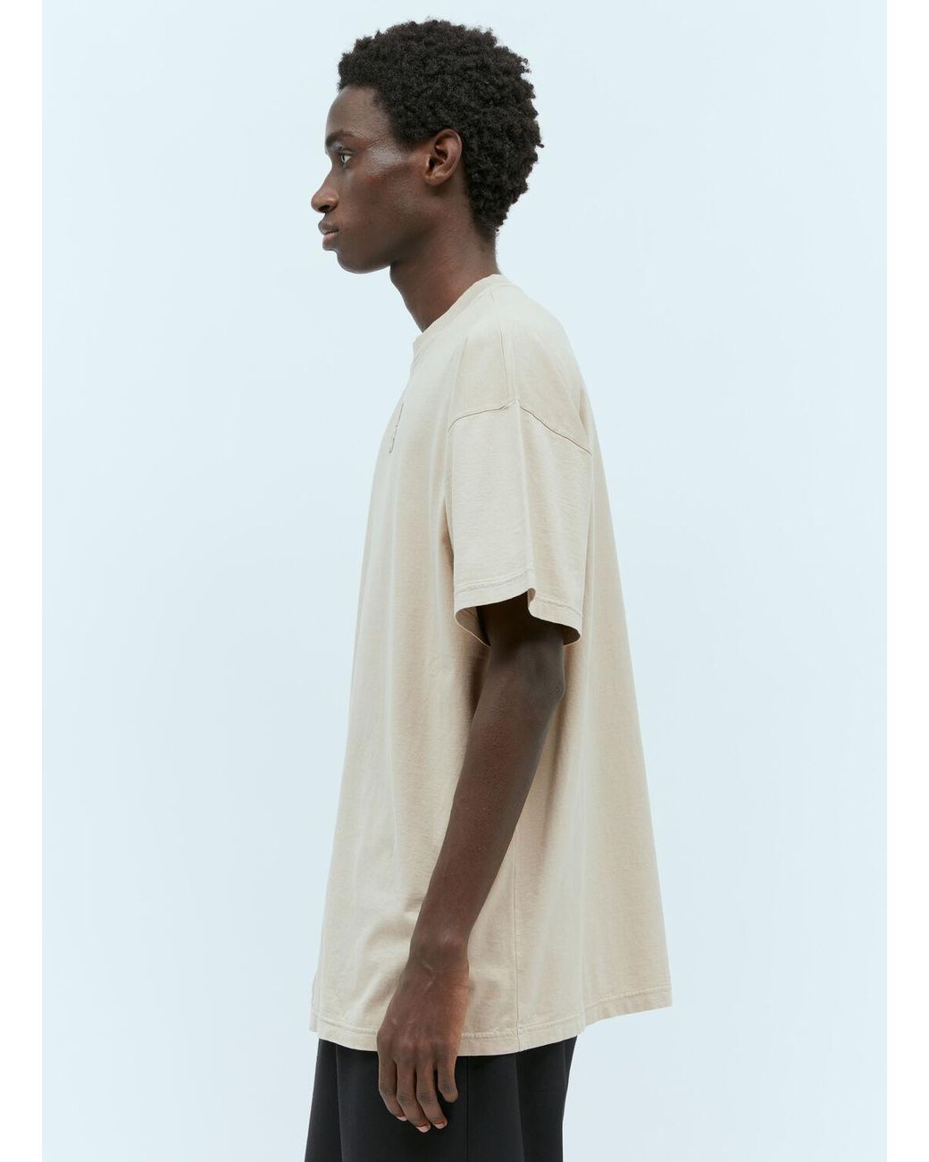 Miu Miu Logo Patch Long T-shirt in Natural for Men | Lyst