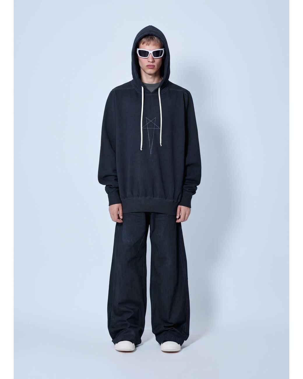 Rick Owens Blue Drkshdw Oversized Hoodie for men