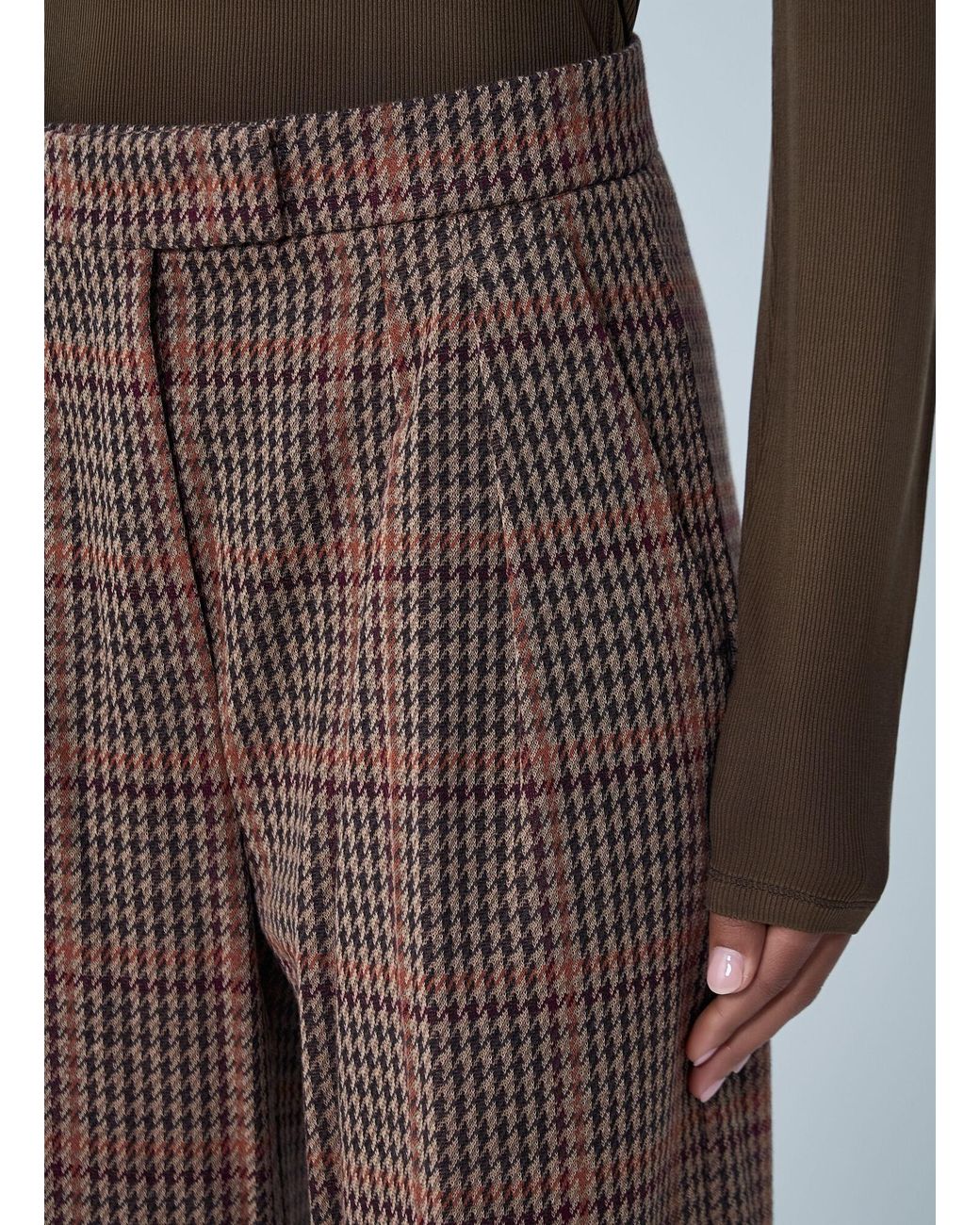 Max Mara Brown Tailored Wool-Blend Pants