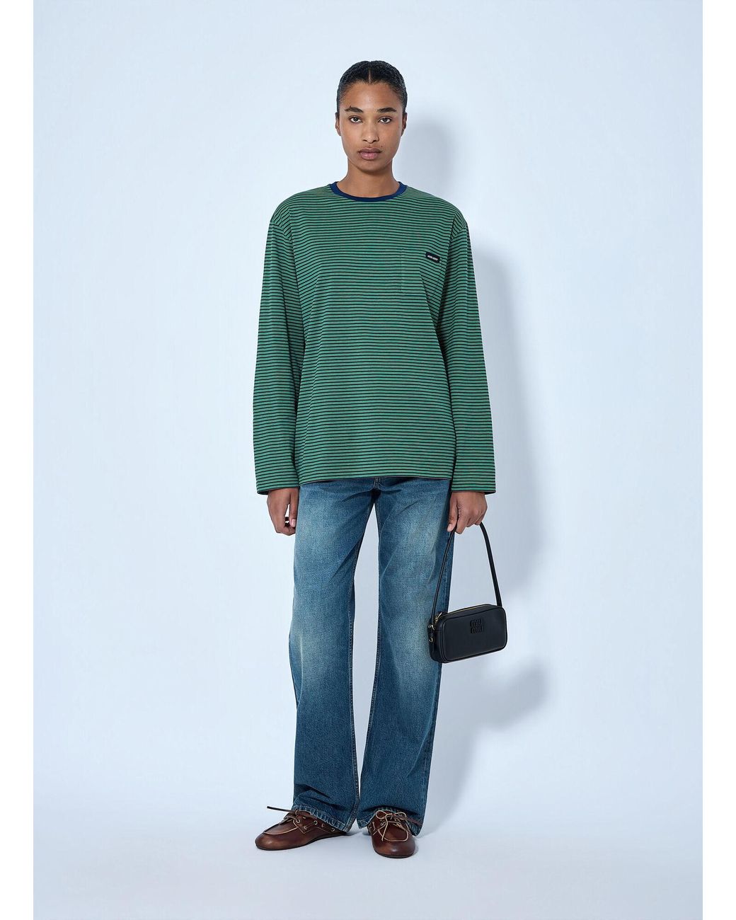 Miu Miu Blue Wide-Leg Denim Jeans