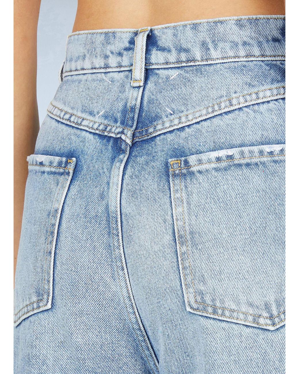 Maison Margiela Blue High-Rise Distressed Denim Jeans
