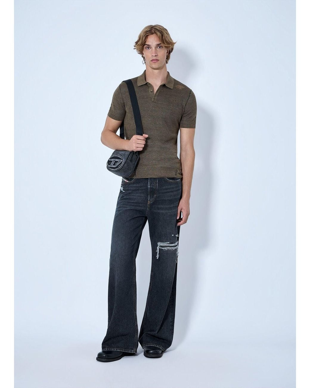 DIESEL Gray K-Danny Polo Shirt for men