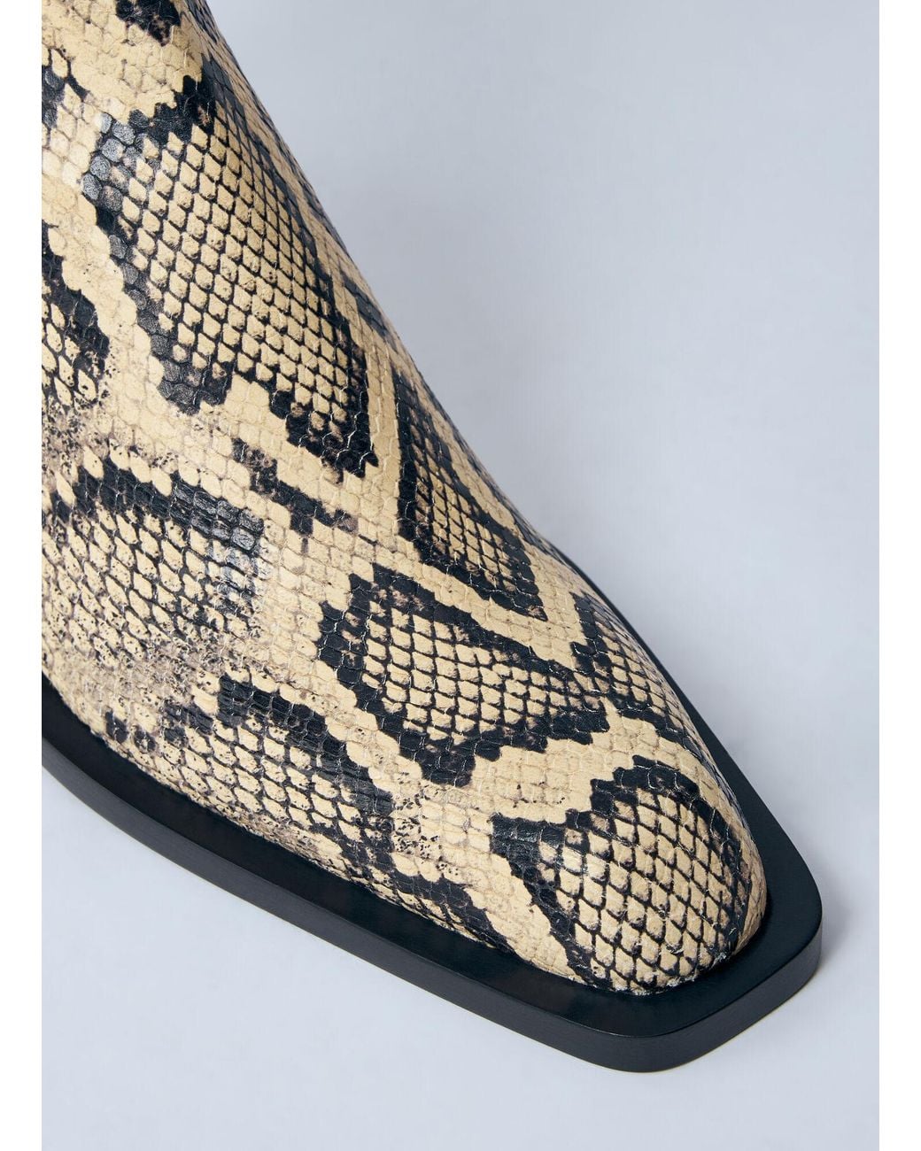 Jil Sander White Snakeskin Embossed Leather Boots