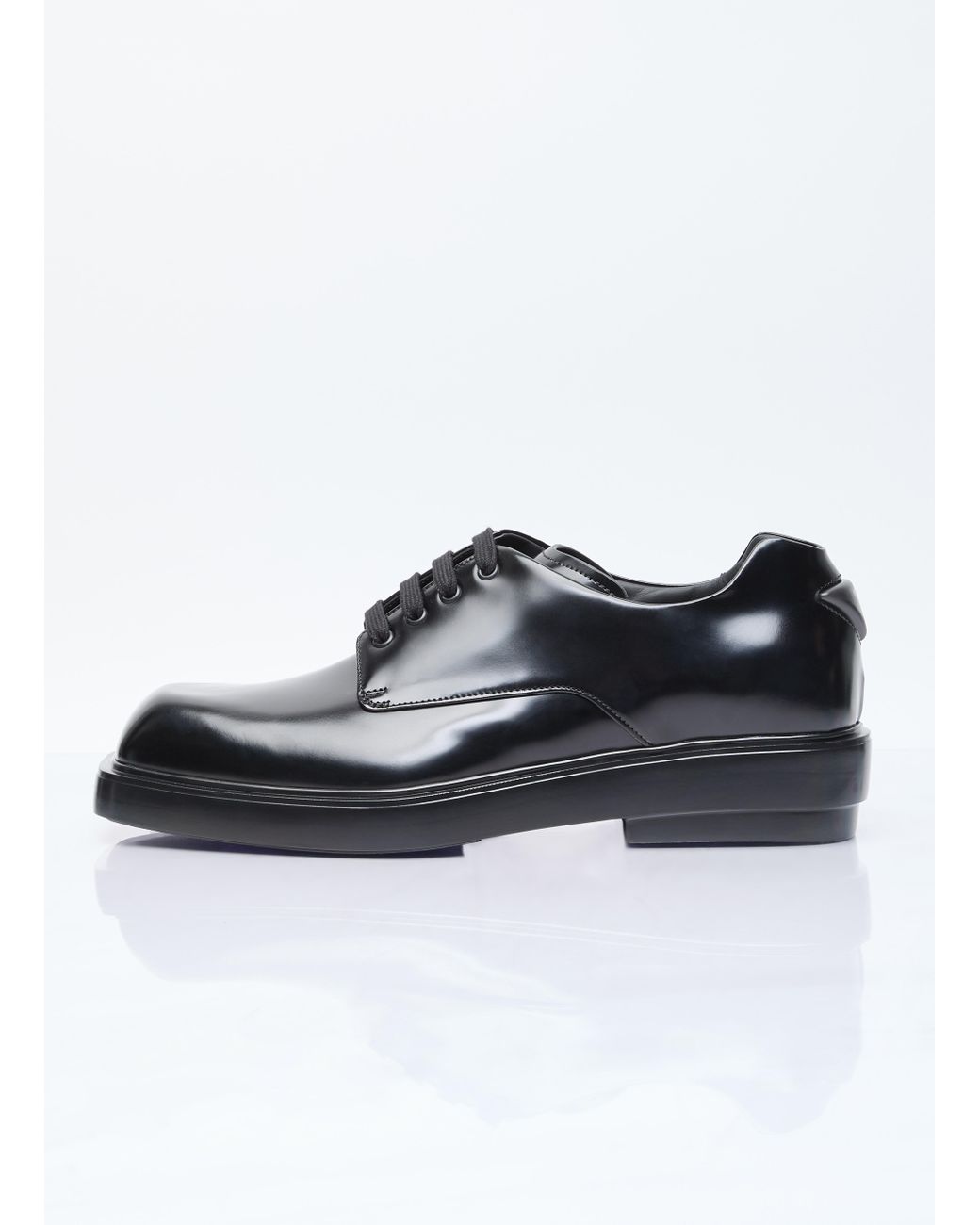 Prada Square Toe Derby Shoes in Black for Men | Lyst