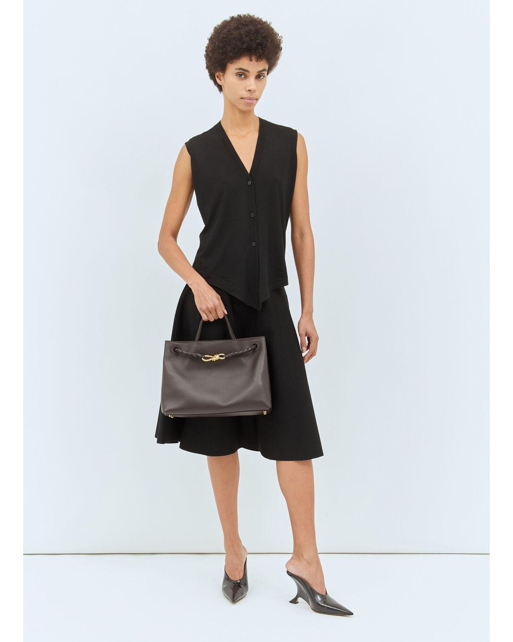 Bottega Veneta Gray Medium Andiamo Handbag