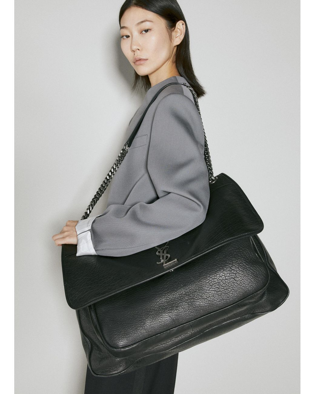 Saint Laurent Oversized Niki Shoulder Bag in Grey Lyst UK