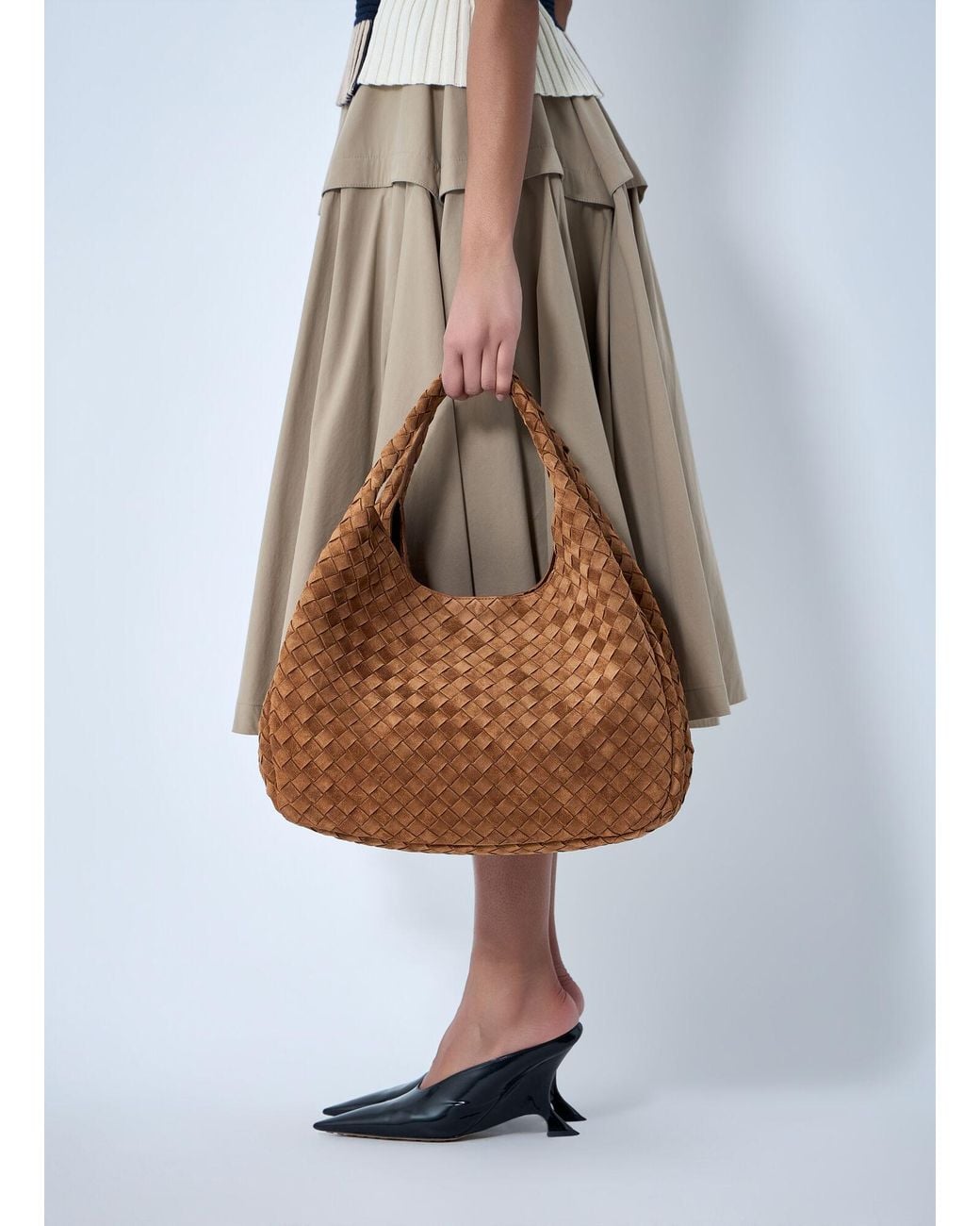 Bottega Veneta Brown Campana Large Shoulder Bag