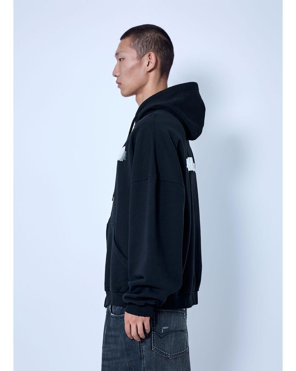 Balenciaga Blue Large Zip-Up Hoodie for men
