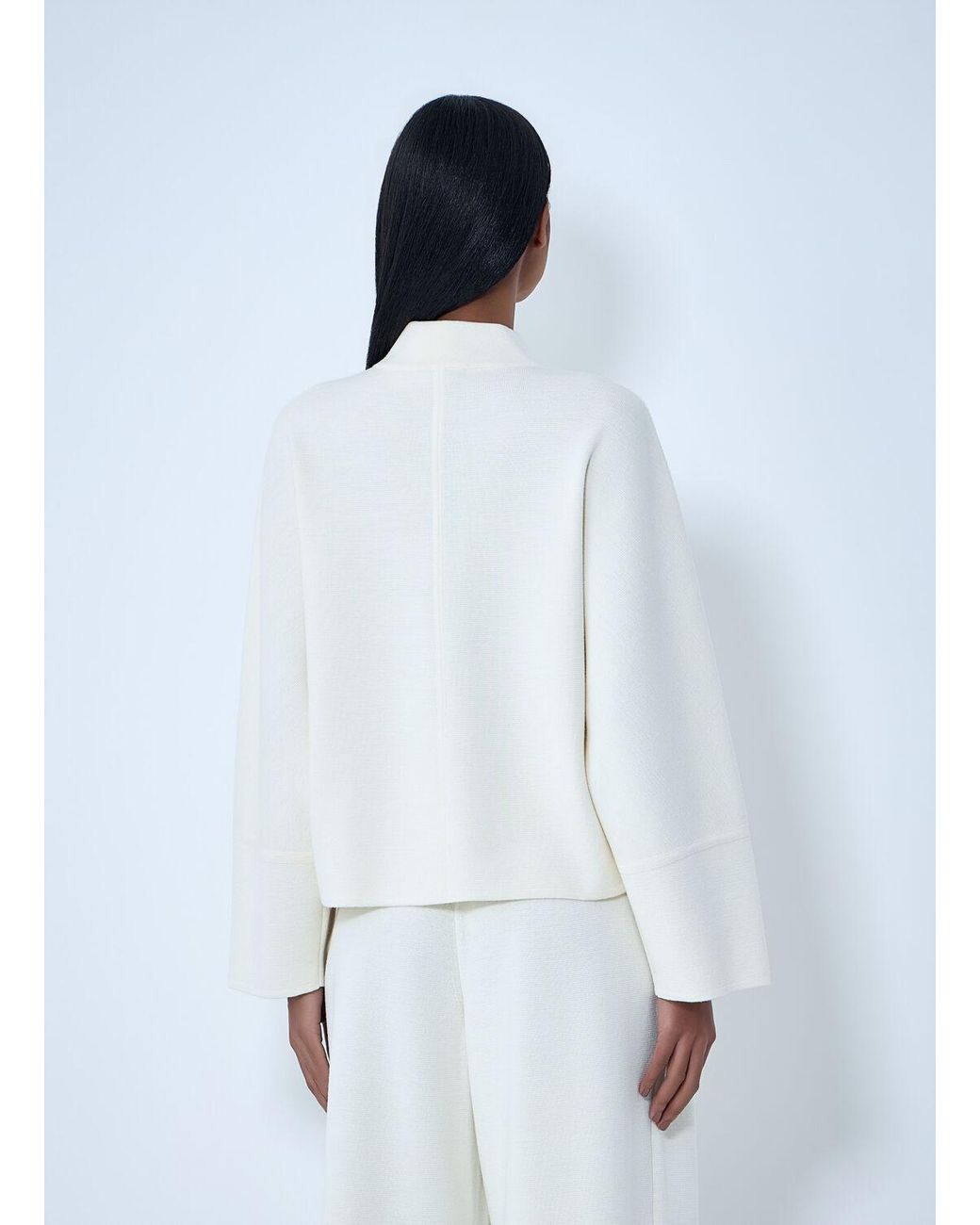 Max Mara White Structured Wool-Blend Jacket
