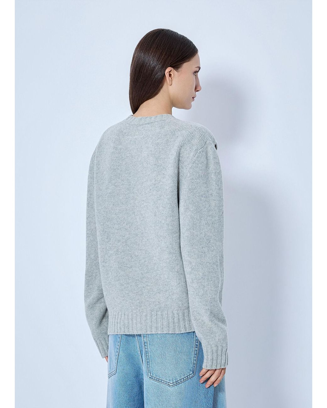 MM6 by Maison Margiela Blue Intarsia Logo Knit Sweater