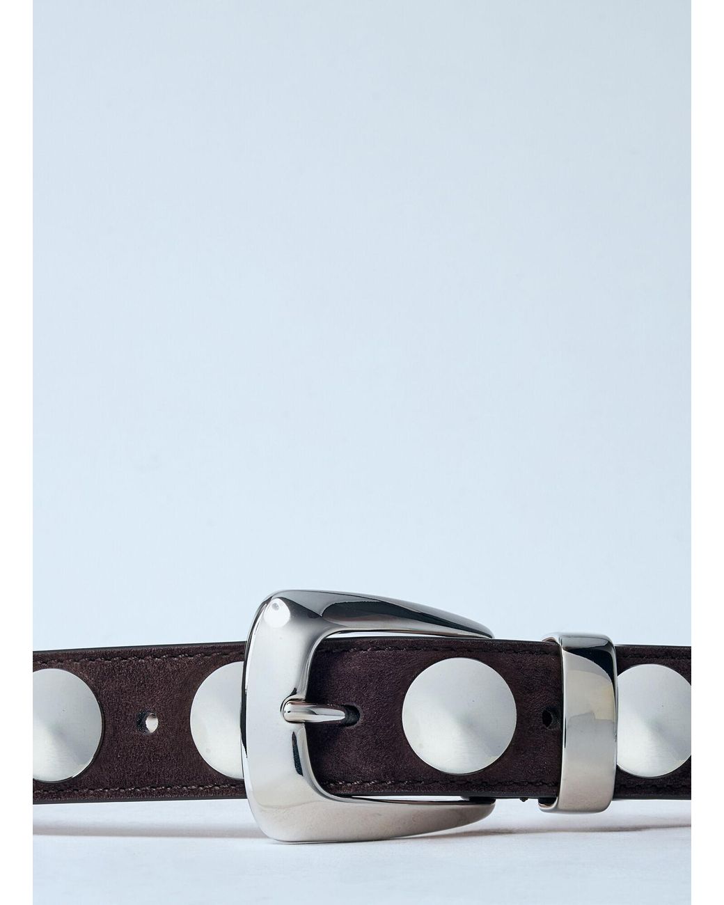 Khaite White Benny Belt With Studs
