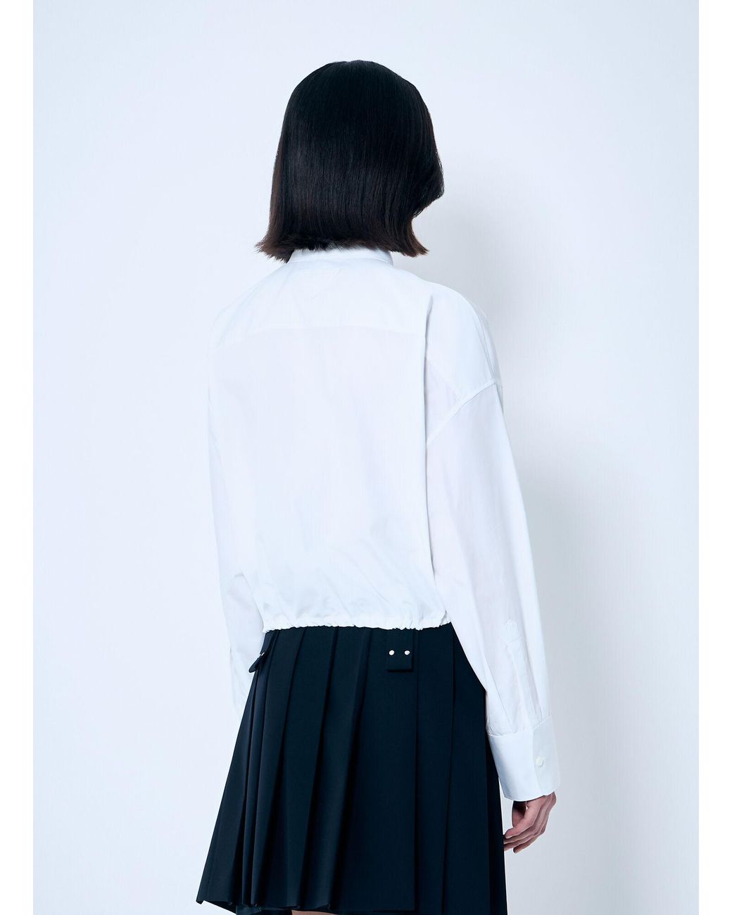 Prada White Drawstring Hem Shirt