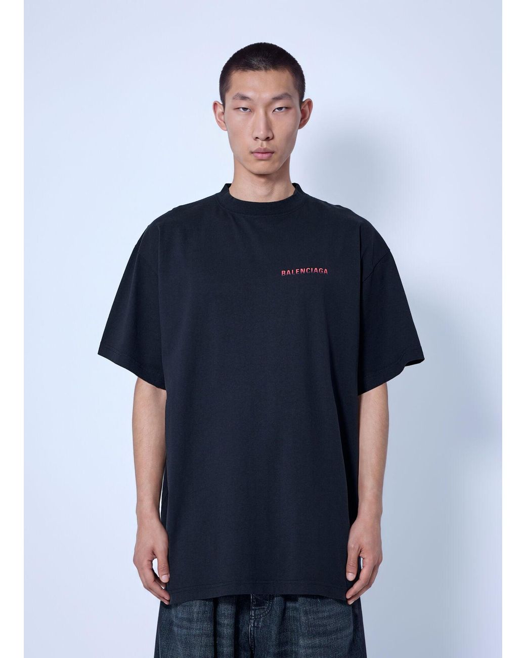 Balenciaga Blue Oversized T-Shirt for men