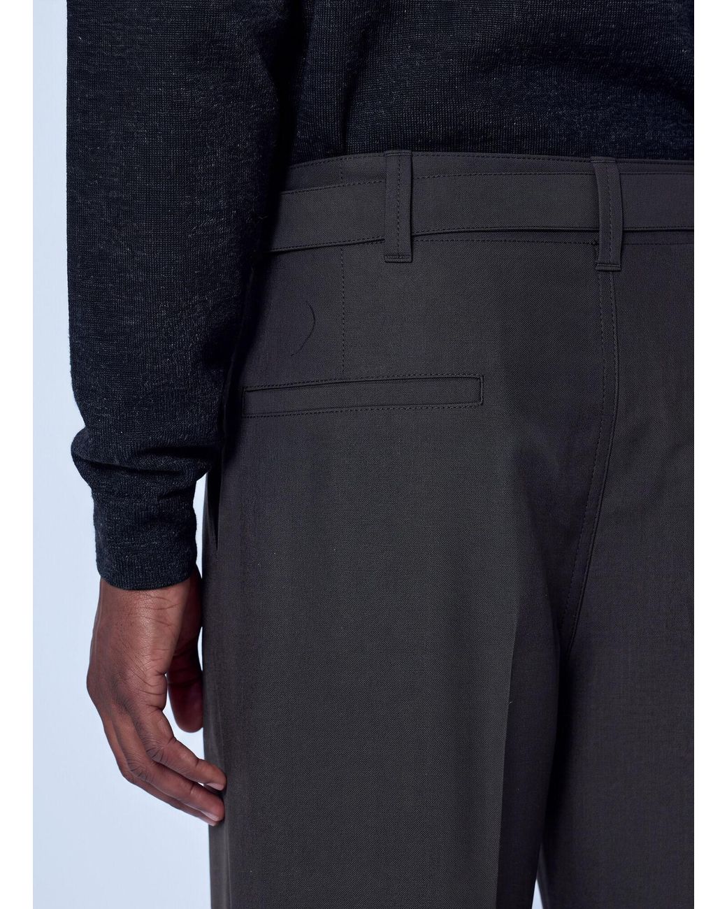 Lemaire Blue Single Pleat Tailored Pants for men