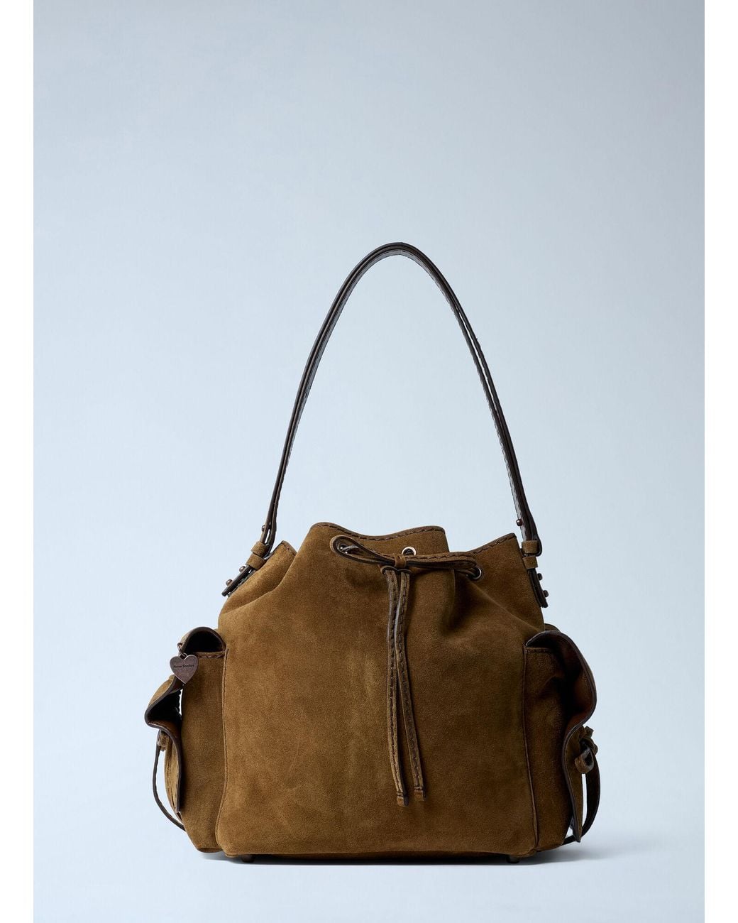 Acne Multicolor Suede Multipocket Bucket Bag