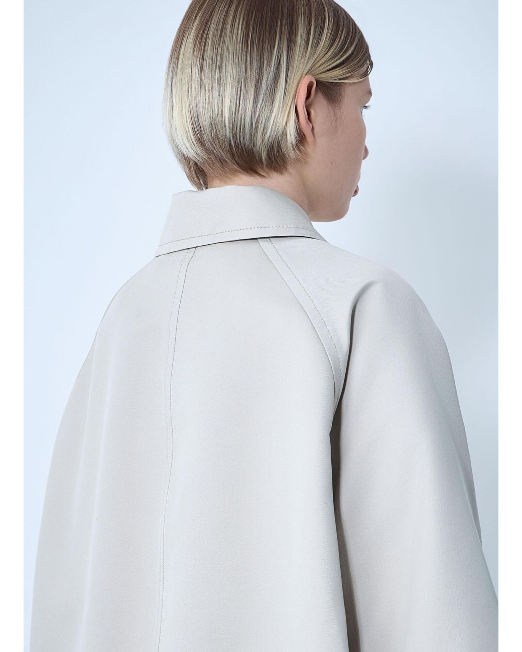 Bottega Veneta White Silk-And-Cotton-Blend Coat