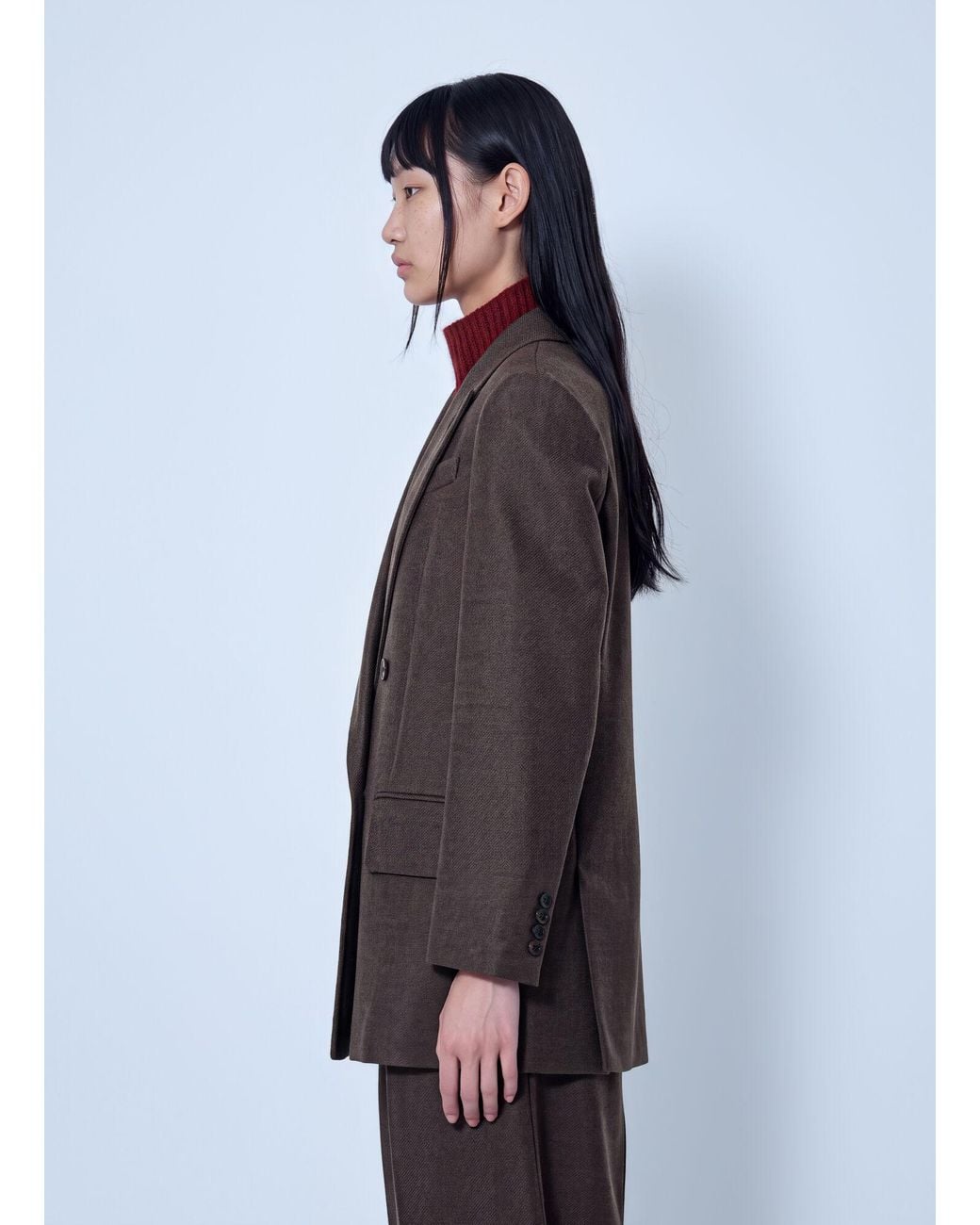 Max Mara Gray Double-Breasted Wool Blazer