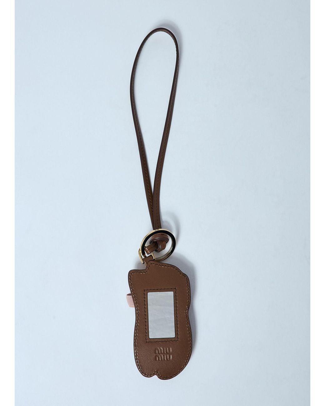 Miu Miu Blue Miu Ballet Leather Keychain