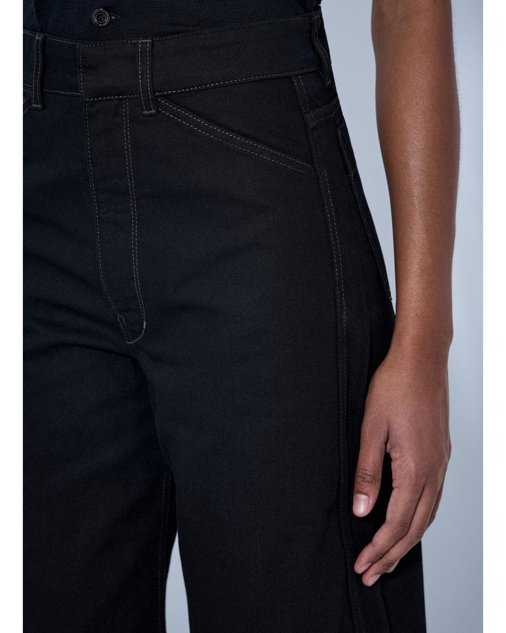 Lemaire Blue High Waisted Curved Pants