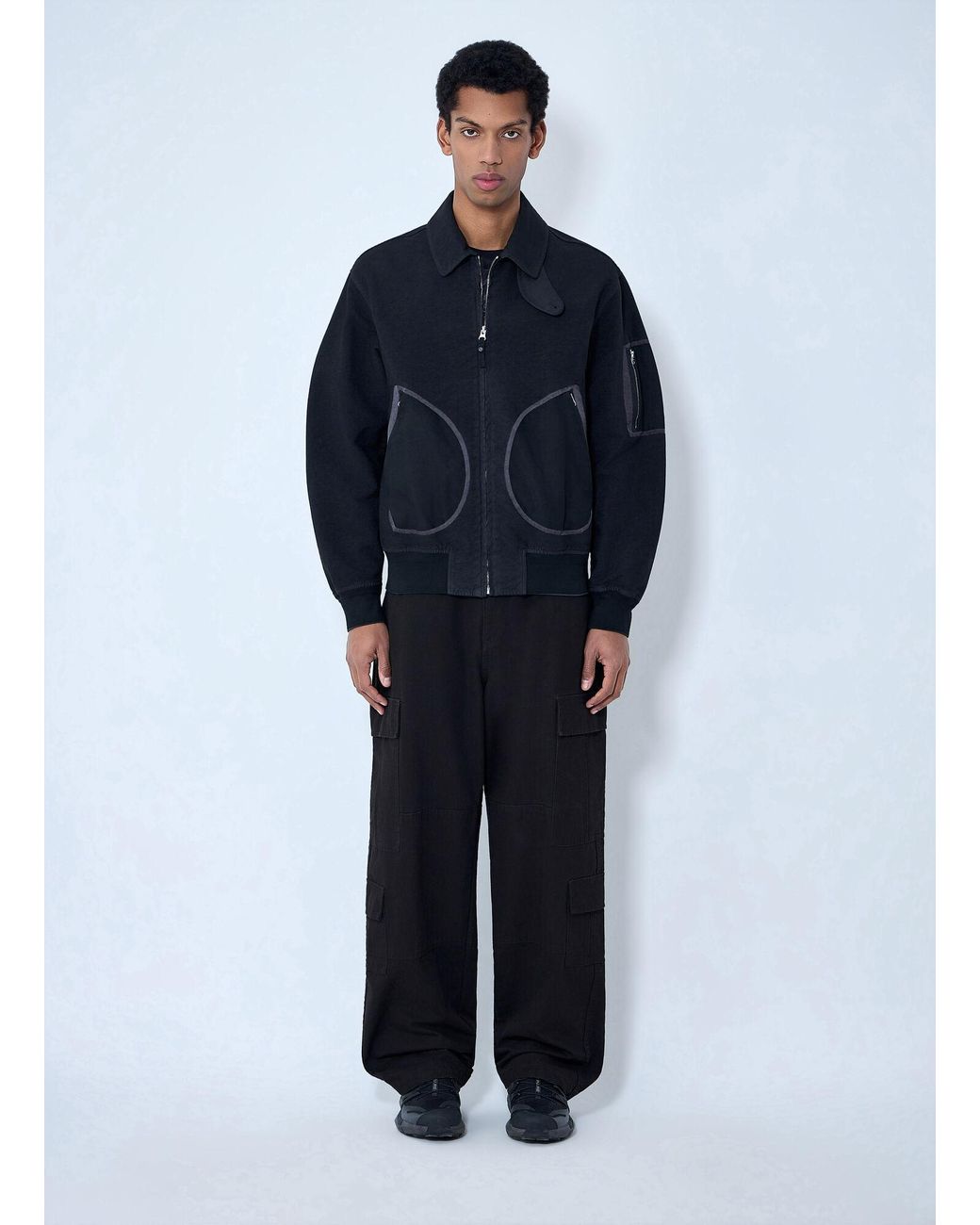 Massimo Osti Studio Blue Zip-Up Bomber Jacket for men