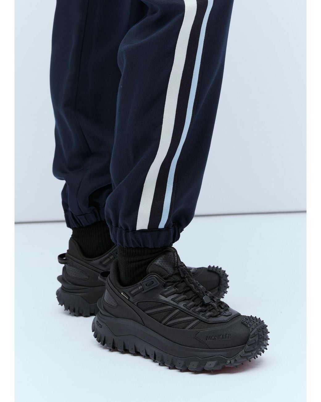 Moncler Blue Logo Embroidery Track Pants
