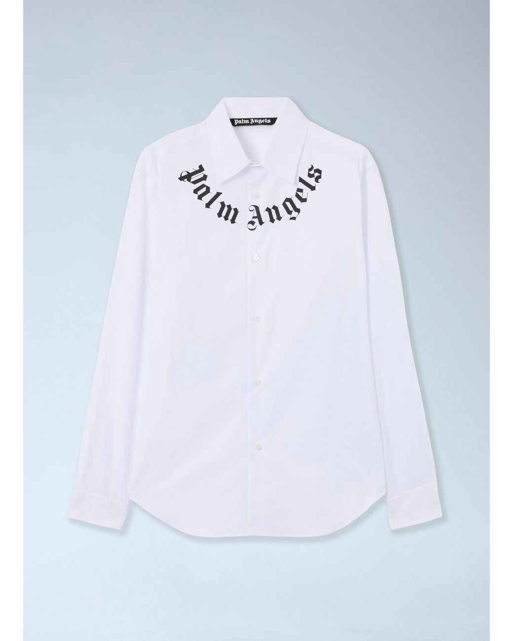 Palm Angels White Neck Logo Shirt for men