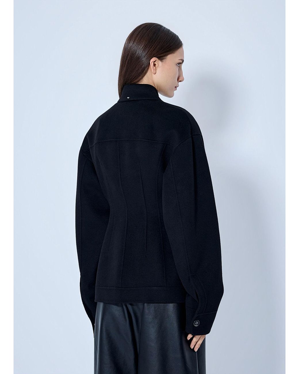 Sportmax Blue Structured Button-Down Jacket