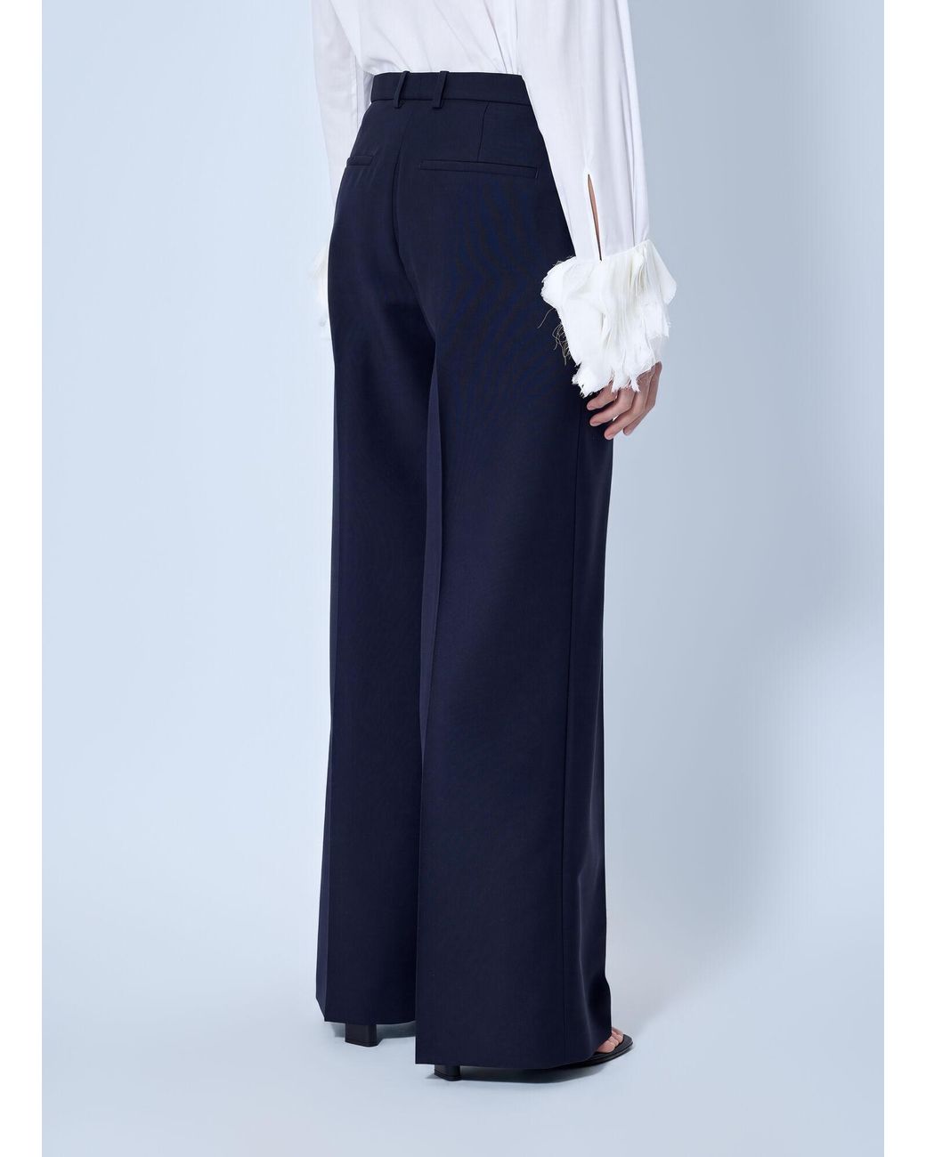 Jil Sander Blue Wide-Leg Tailored Trousers