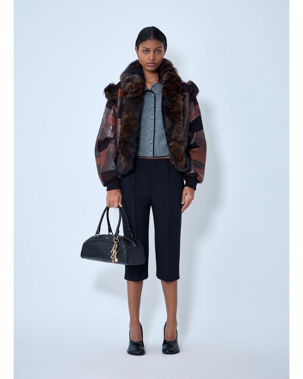 Chloé Multicolor Chloã Patchwork Leather Jacket