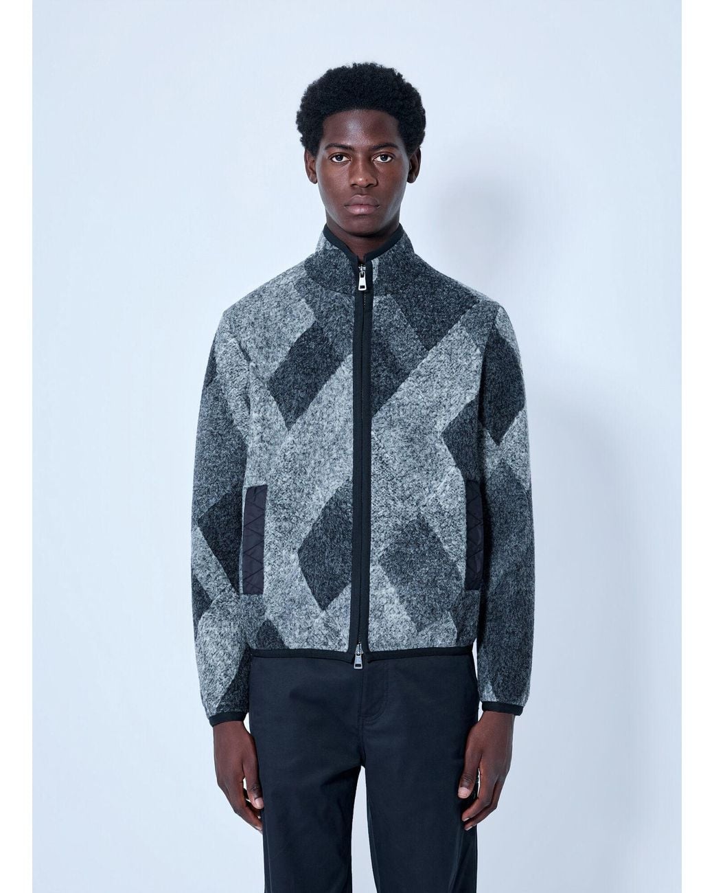 Moncler Blue Zip Up Cardigan for men
