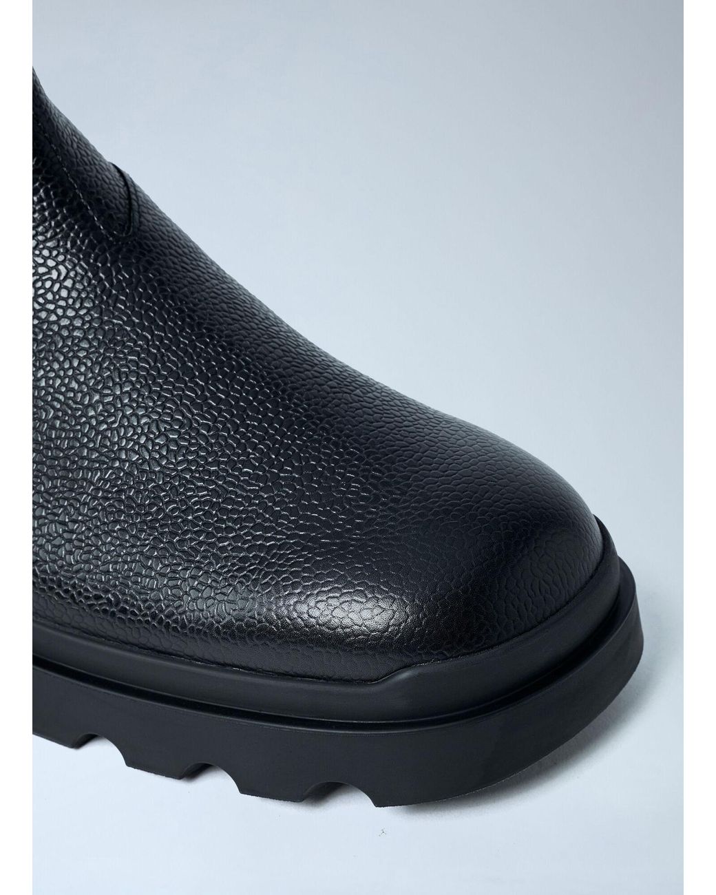 Prada Blue Stamped Leather Boots for men