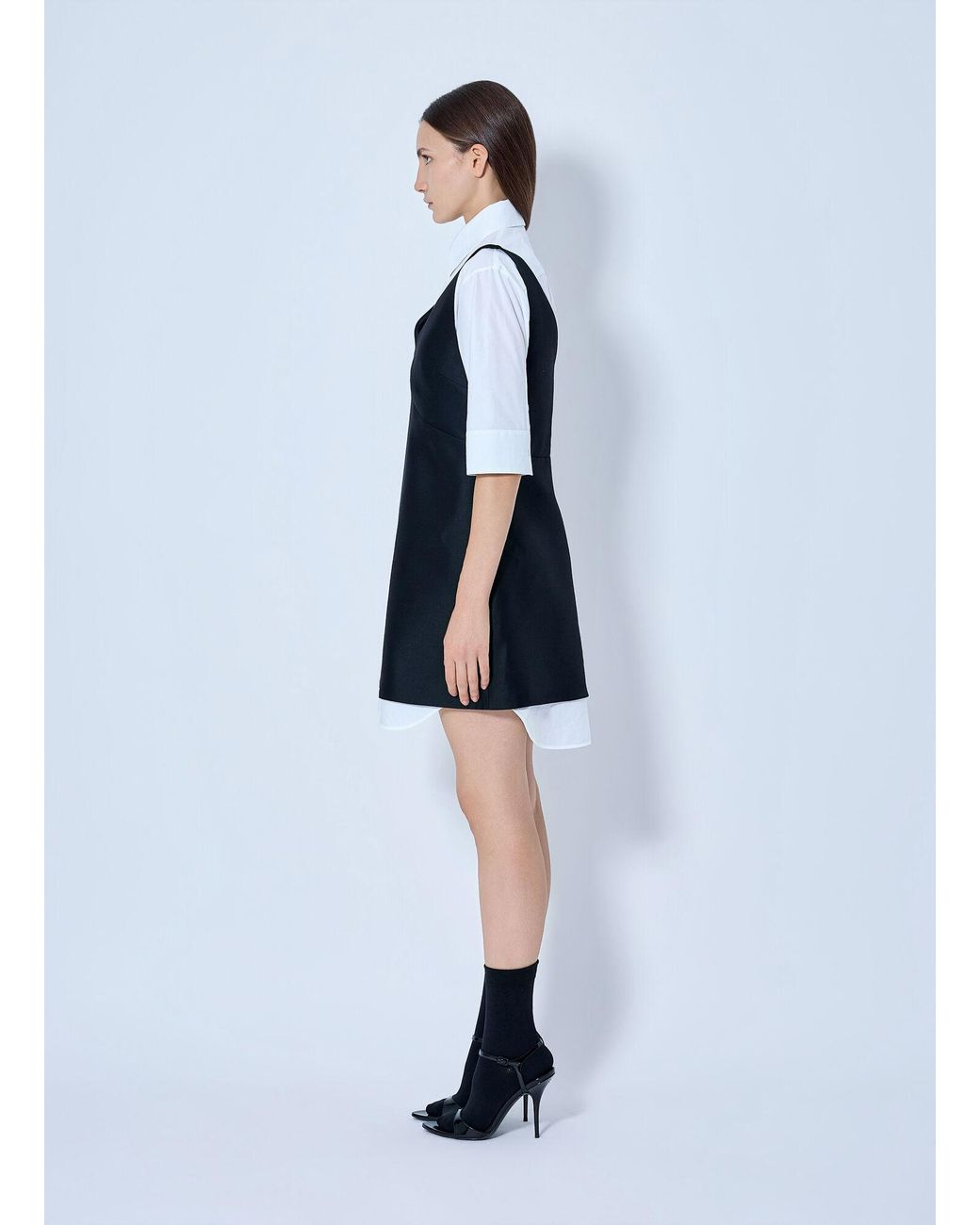 Balenciaga Blue Hybrid Shirt Dress