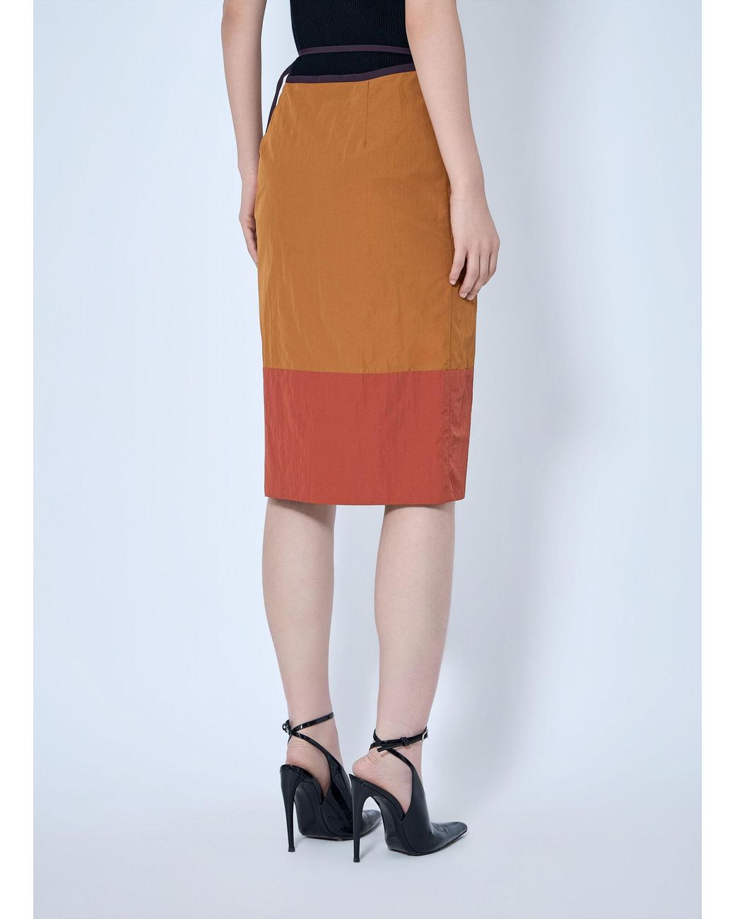 Saint Laurent Orange Wrap-Tie Skirt